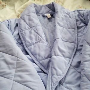 Charter Club Women's Quilted Robe small.Light Blue